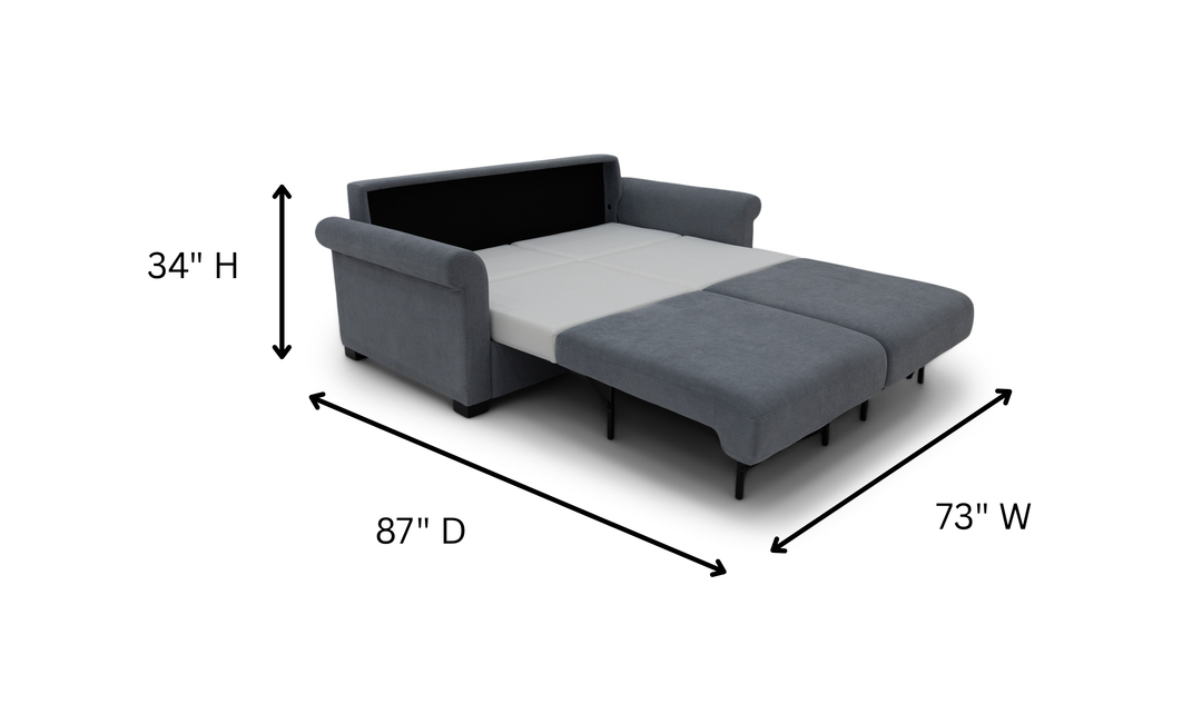 Klaussner Winslowe Fabric Sleeper Sofa With Rolled Arms