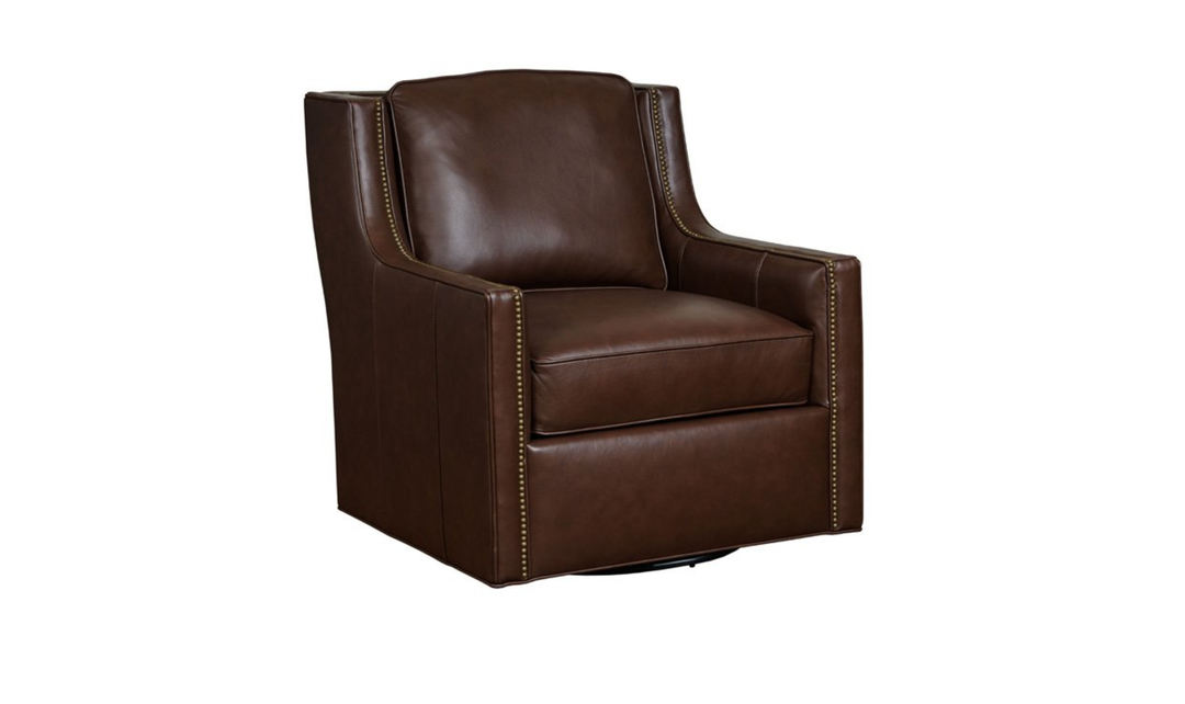 Klaussner James Upholstery Swivel Chair With Nails
