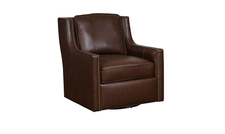 Klaussner James Upholstery Swivel Chair With Nails
