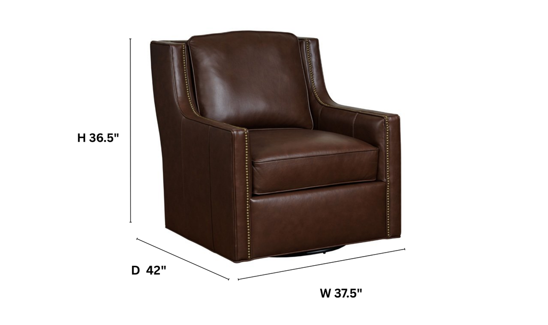 Klaussner James Upholstery Swivel Chair With Nails
