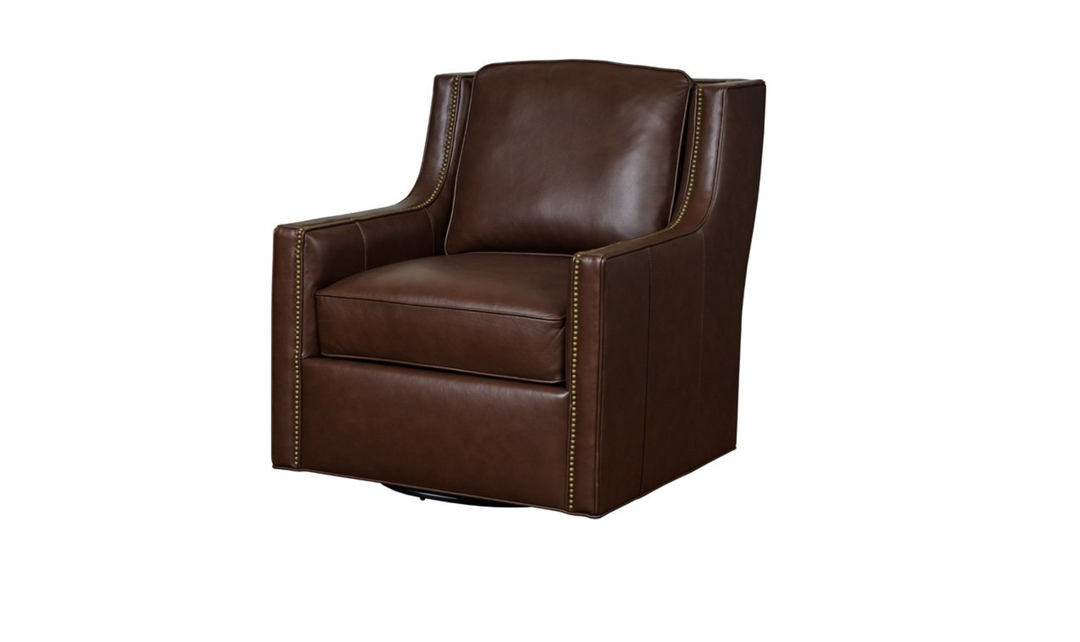 Klaussner James Upholstery Swivel Chair With Nails
