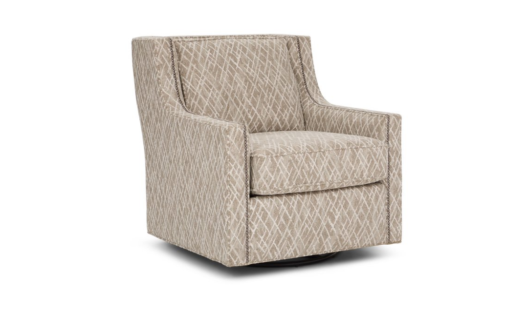 Klaussner James Upholstery Swivel Chair With Nails