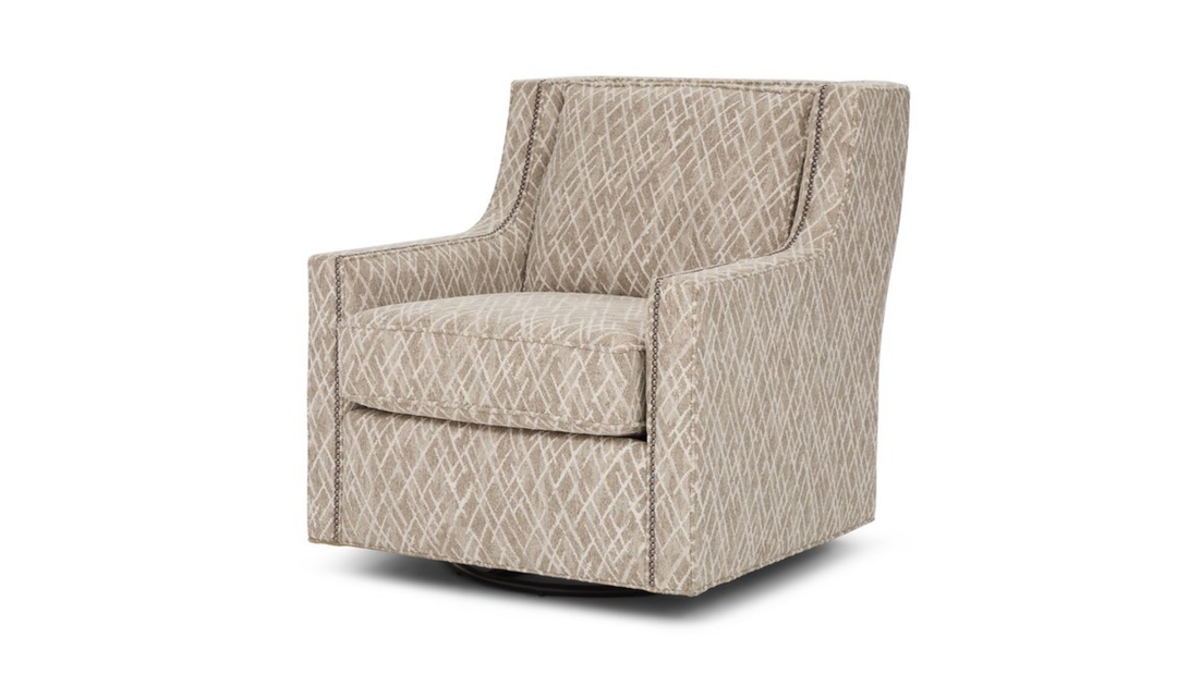 Klaussner James Upholstery Swivel Chair With Nails