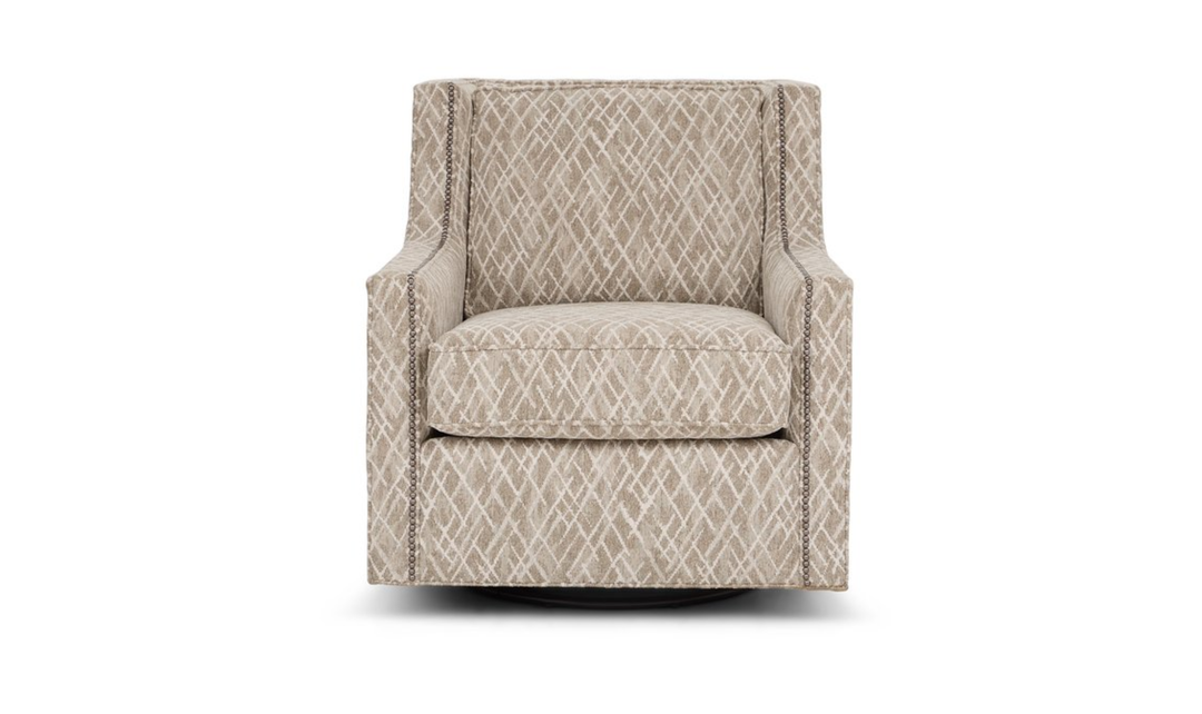 Klaussner James Upholstery Swivel Chair With Nails