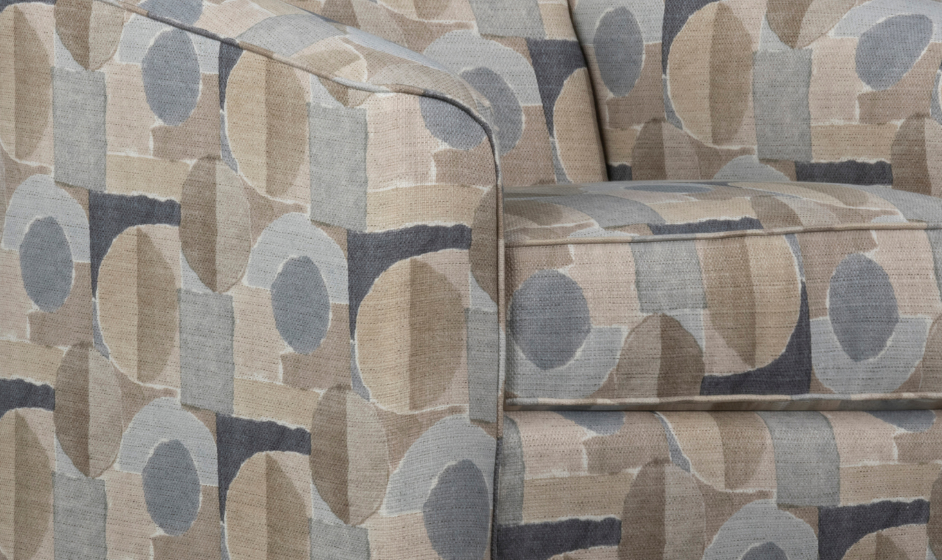 Klaussner Jasper Fabric Swivel Chair with Tight Back Design