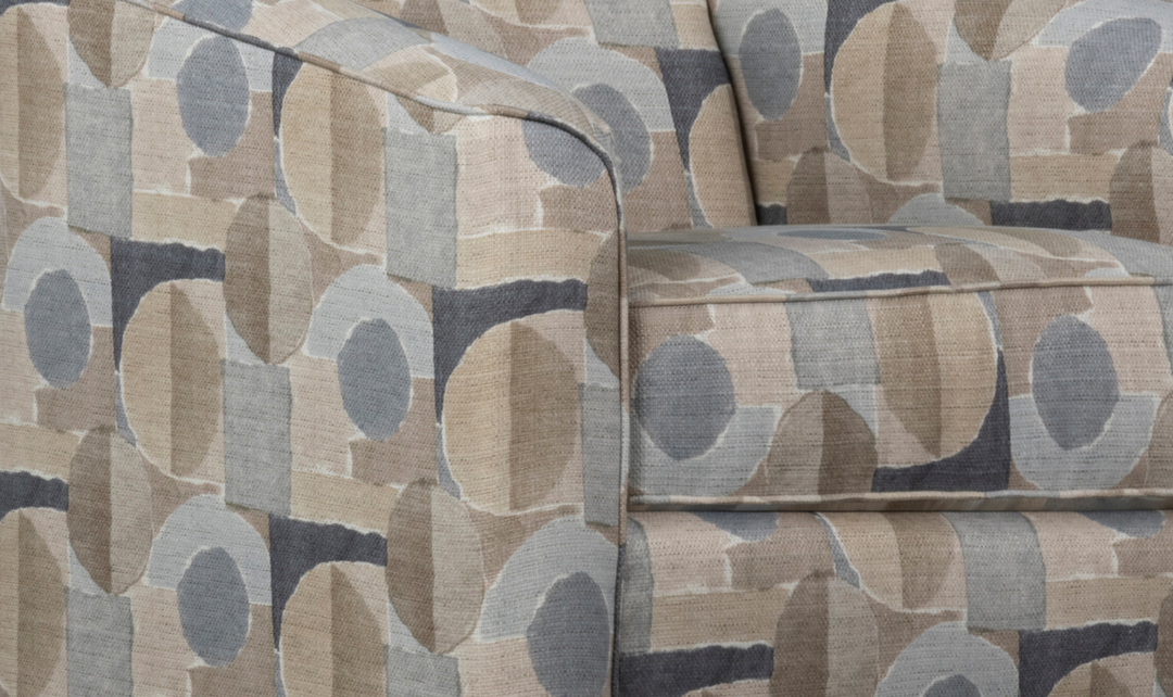 Klaussner Jasper Fabric Swivel Chair with Tight Back Design