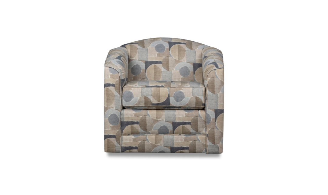 Klaussner Jasper Fabric Swivel Chair with Tight Back Design-Jennifer Furniture