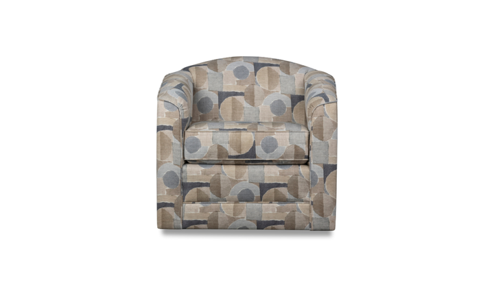 Klaussner Jasper Fabric Swivel Chair with Tight Back Design-Jennifer Furniture