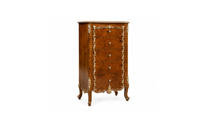 Klaussner Juliet Traditional Luxury Wood Chest of Drawers with Ornate Carvings - Jennifer Furniture