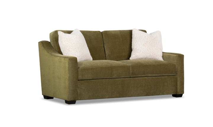 Klaussner Karson Fabric Sofa with Slope Arms in Olive Green-Jennifer Furniture
