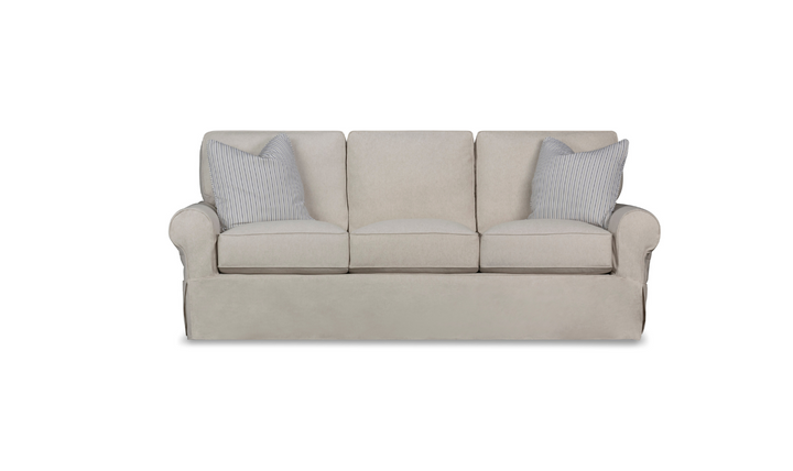 Klaussner Kate Slipcover with Throw Pillow in Beige
