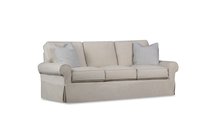Klaussner Kate Slipcover with Throw Pillow in Beige