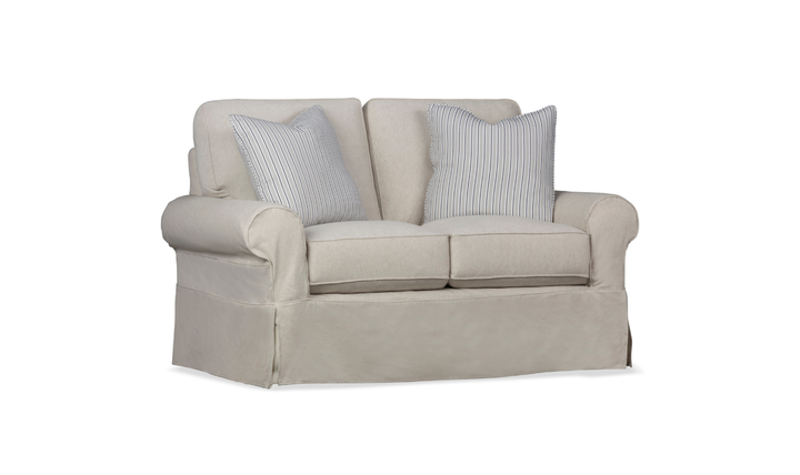Klaussner Kate Slipcover Loveseat in John Linen Sepia