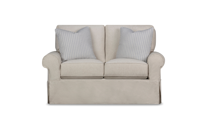 Klaussner Kate Slipcover with Throw Pillow in Beige