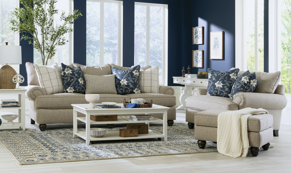 Klaussner Kensington Fabric Transitional Living Room Set - Jennifer Furniture