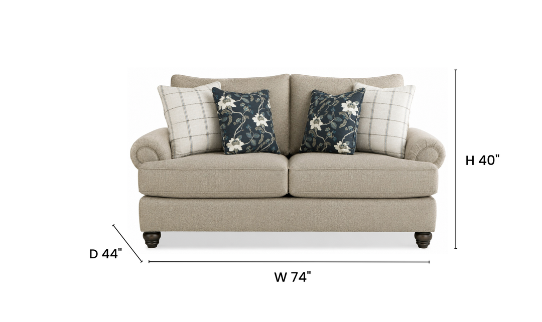 Klaussner Kensington Fabric Transitional Living Room Set - Jennifer Furniture