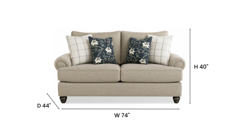 Klaussner Kensington Fabric Transitional Living Room Set - Jennifer Furniture