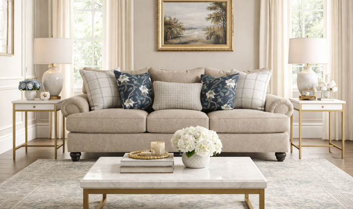 Klaussner Kensington Fabric Transitional Living Room Set - Jennifer Furniture