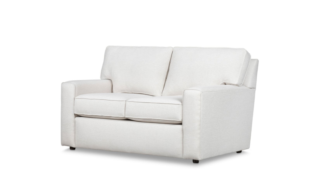 Klaussner Leigh 2 Seater Fabric Loveseat with Track Arms in Light Gray-Jennifer Furniture