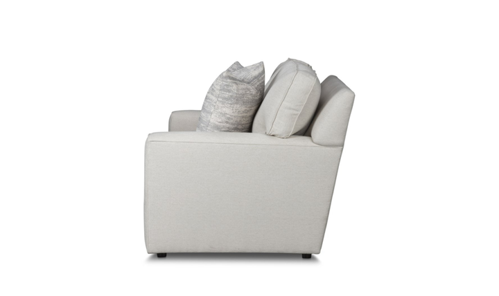 Klaussner Leigh 2 Seater Fabric Loveseat with Track Arms in Light Gray-Jennifer Furniture