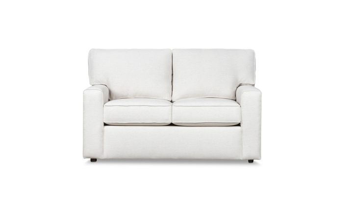 Klaussner Leigh 2 Seater Fabric Loveseat with Track Arms in Light Gray