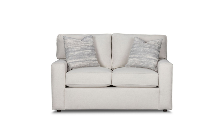 Klaussner Leigh 2 Seater Fabric Loveseat with Track Arms in Light Gray-Jennifer Furniture
