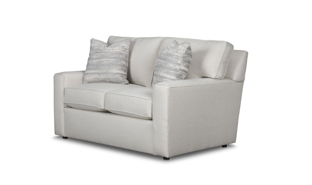 Klaussner Leigh 2 Seater Fabric Loveseat with Track Arms in Light Gray-Jennifer Furniture