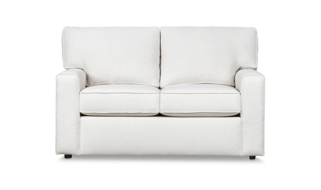 Klaussner Leigh 2 Seater Fabric Loveseat with Track Arms in Light Gray-Jennifer Furniture