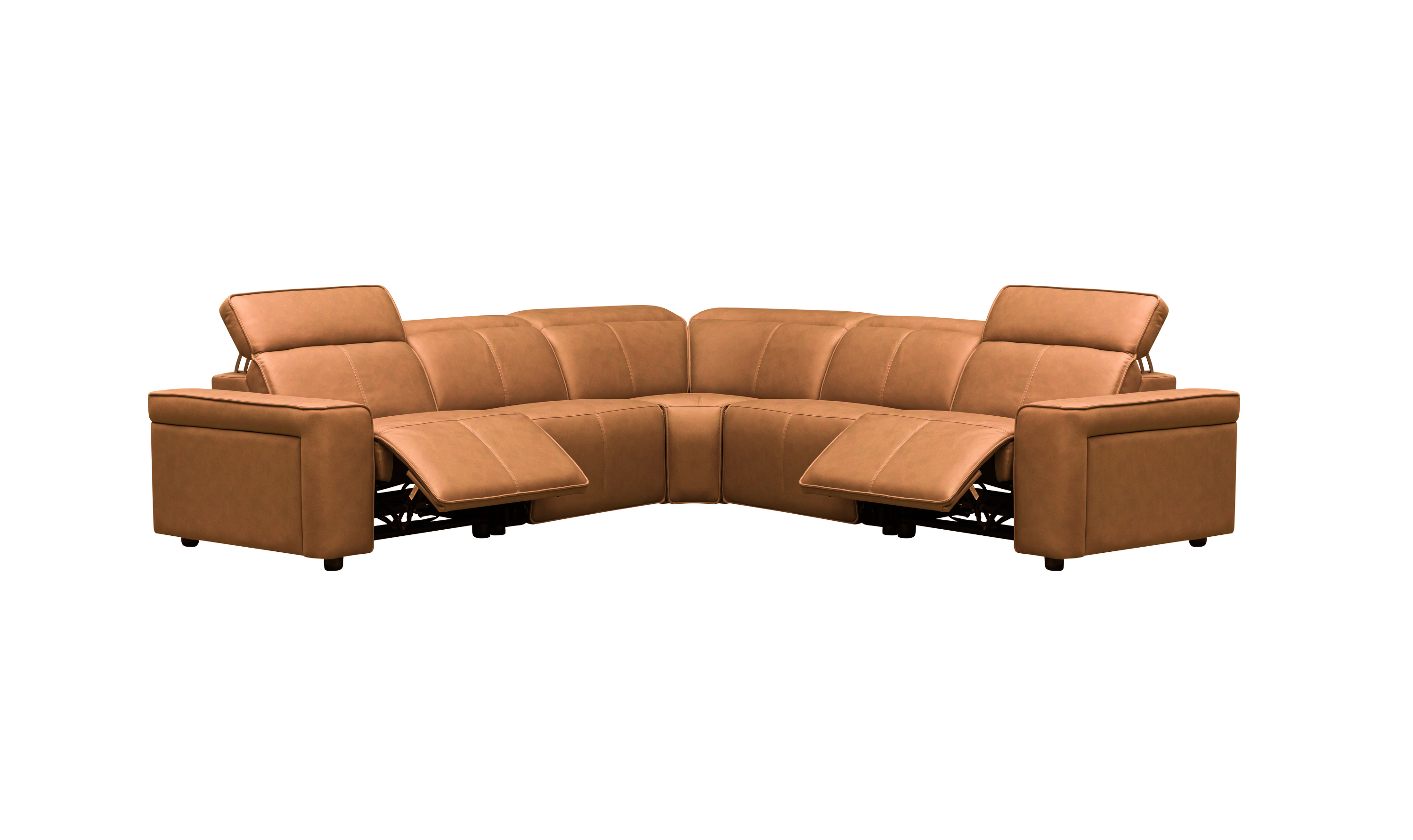 Klaussner Leonardo 6 Pieces Power Recliner Leather Sectional Sofa-Jennifer Furniture
