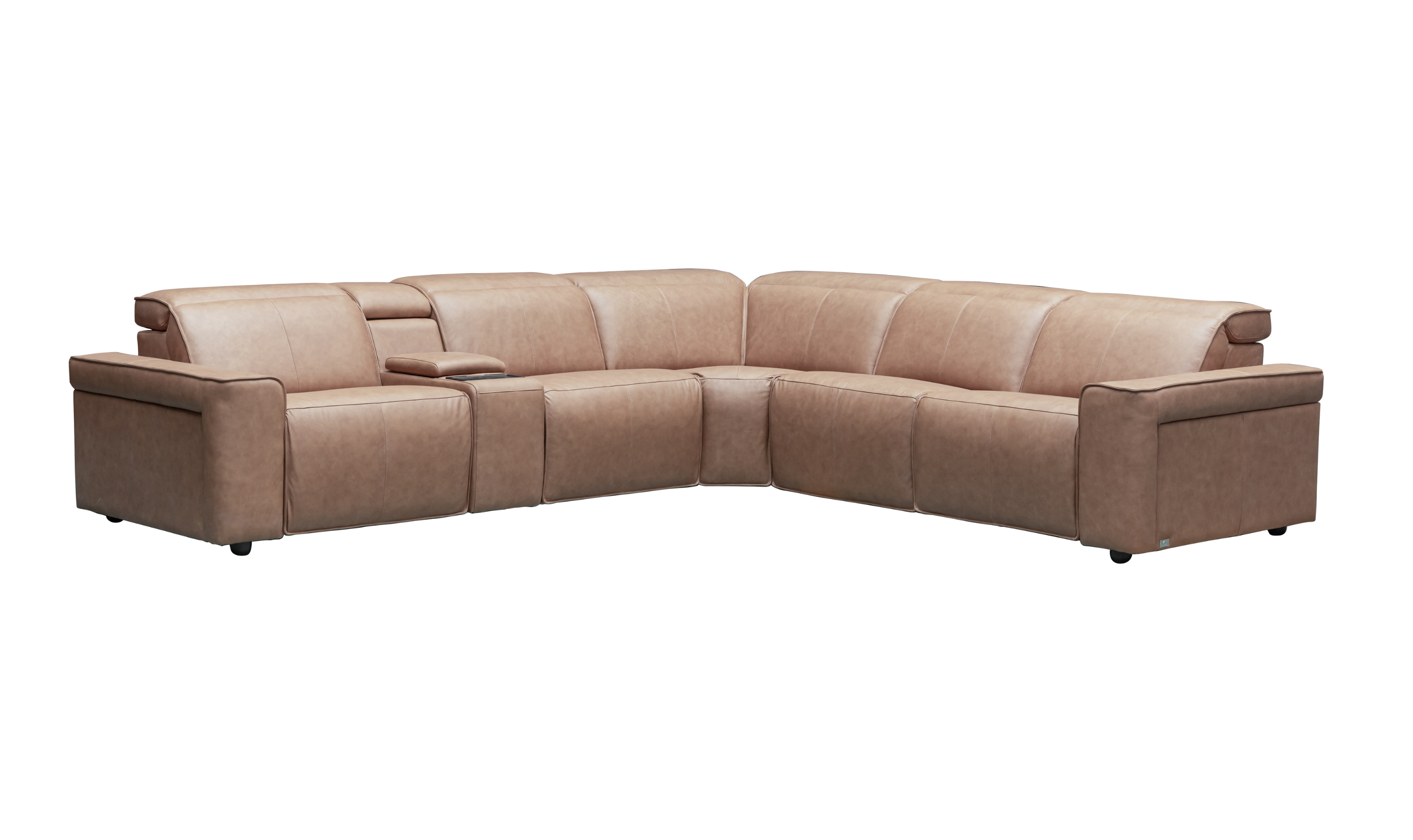 Klaussner Leonardo 6 Pieces Power Recliner Leather Sectional Sofa