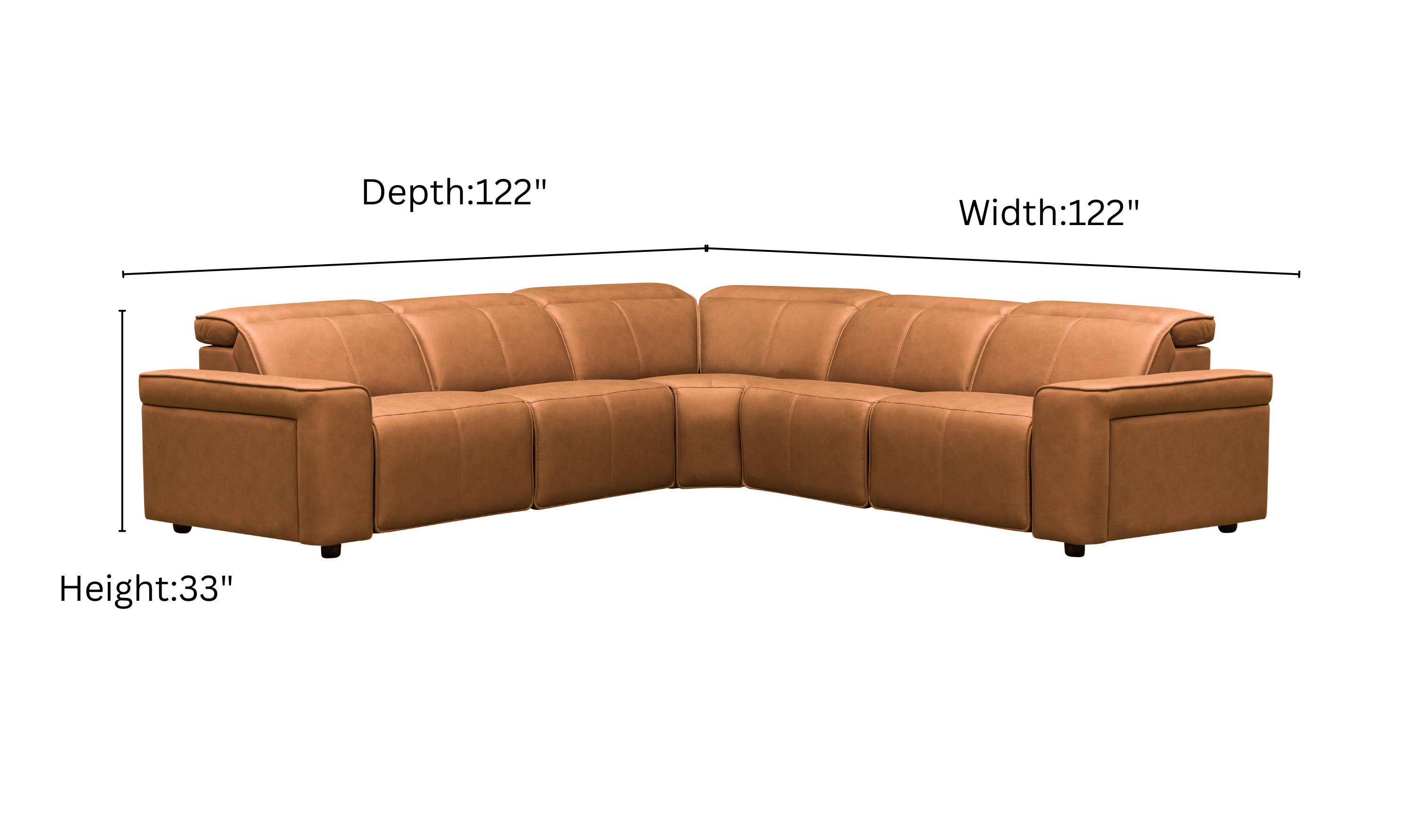 Klaussner Leonardo 6 Pieces Power Recliner Leather Sectional Sofa-Jennifer Furniture