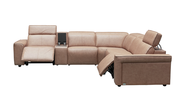 Klaussner Leonardo 6 Pieces Power Recliner Leather Sectional Sofa