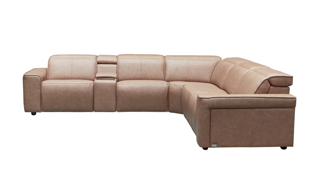 Klaussner Leonardo 6 Pieces Power Recliner Leather Sectional Sofa