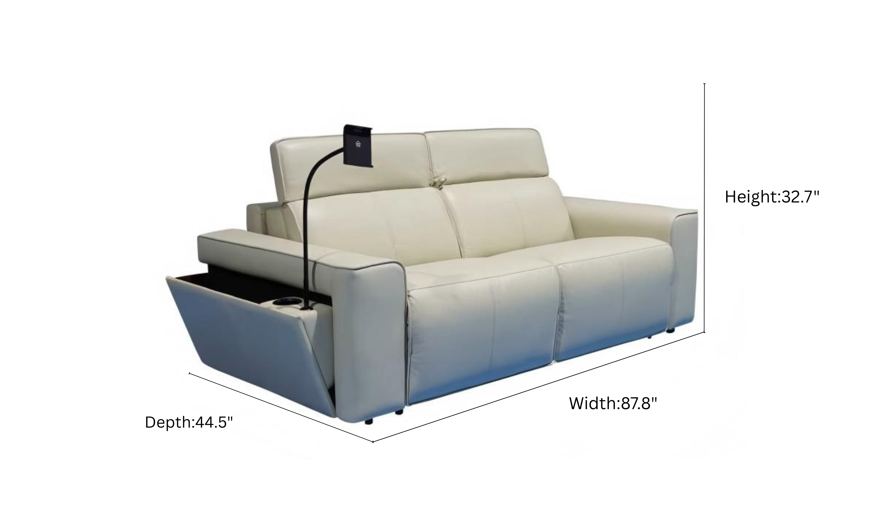 Klaussner Leonardo Queen Leather Sleeper Sofa with Storage