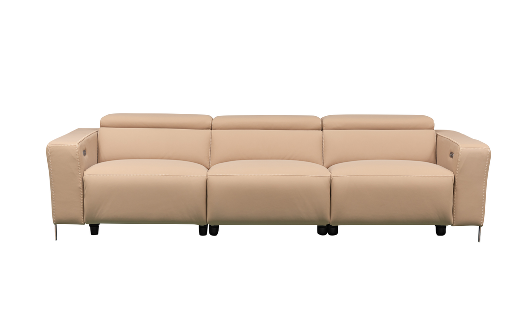 Klaussner Luca Leather Power Reclining Living Room Set in Camel