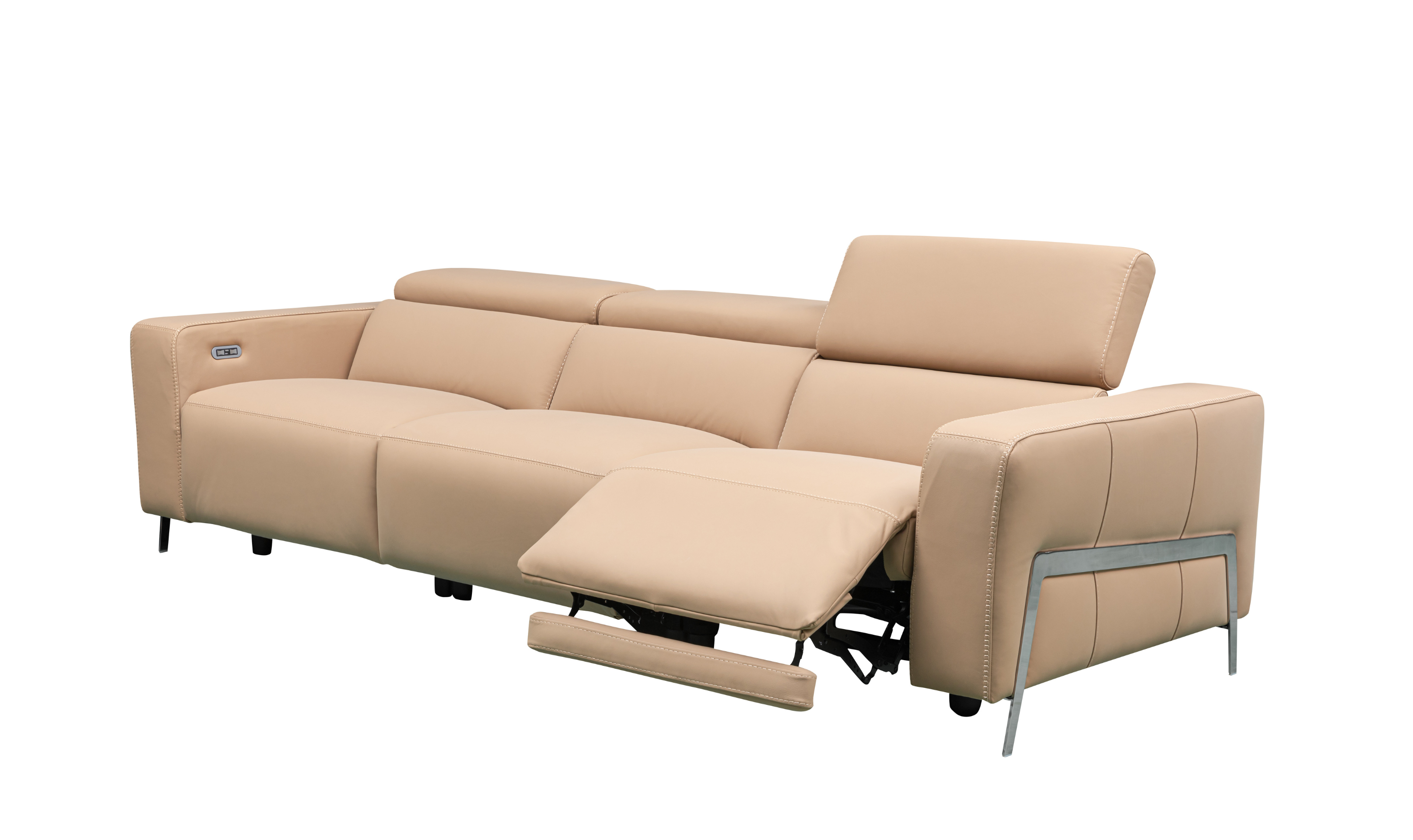 Klaussner Luca Leather Power Reclining Living Room Set in Camel