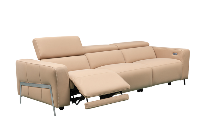 Klaussner Luca Leather Power Reclining Living Room Set in Camel