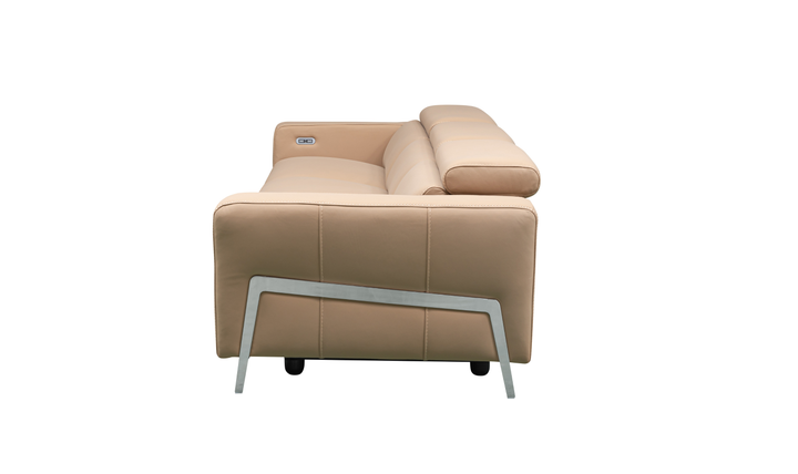 Klaussner Luca Leather Power Reclining Living Room Set in Camel
