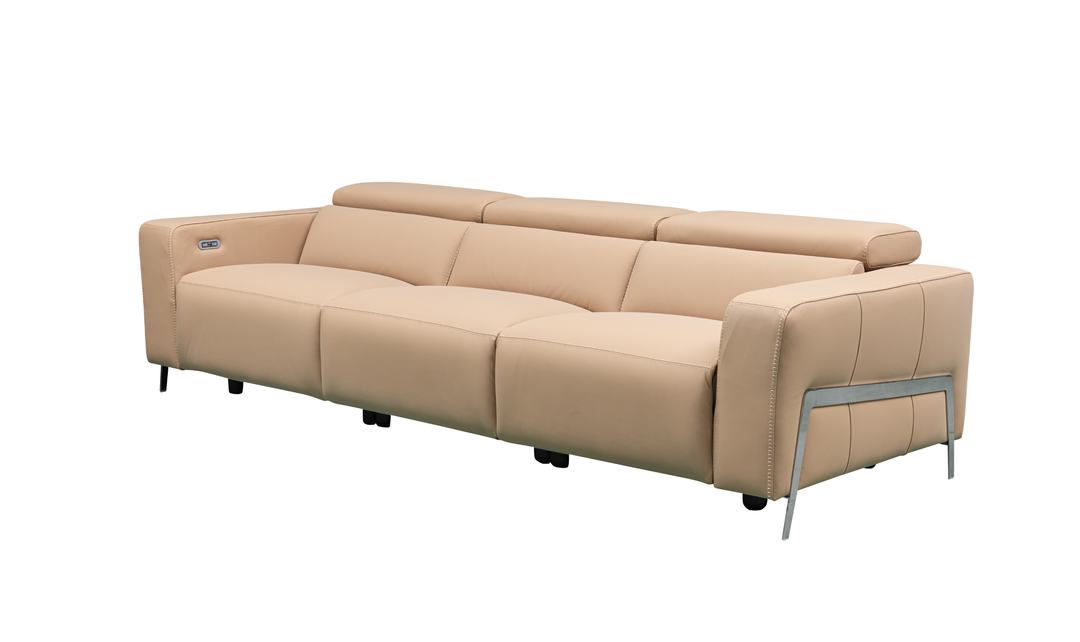 Klaussner Luca Leather Power Reclining Living Room Set in Camel