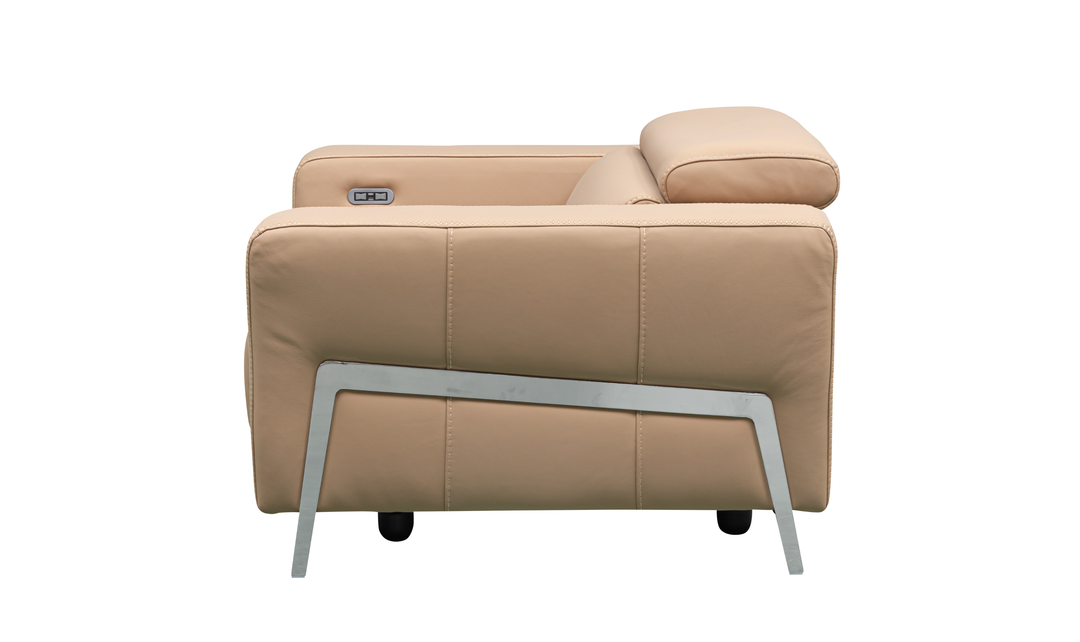 Klaussner Luca Leather Power Reclining Living Room Set in Camel