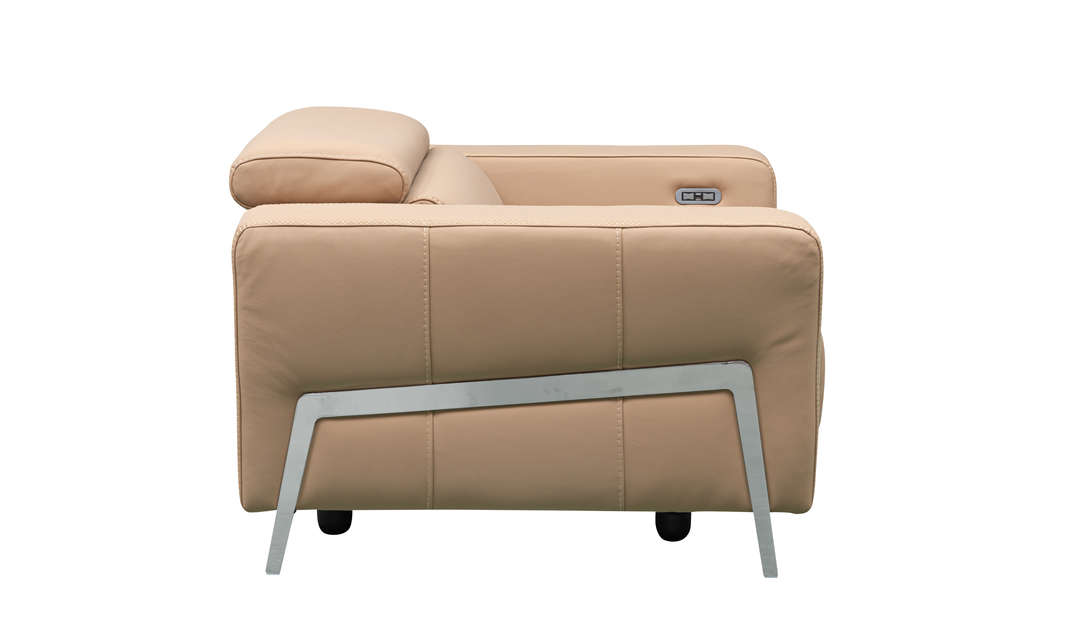 Klaussner Luca Leather Power Reclining Living Room Set in Camel