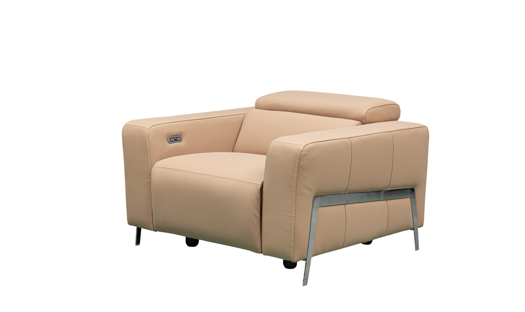 Klaussner Luca Leather Power Reclining Living Room Set in Camel