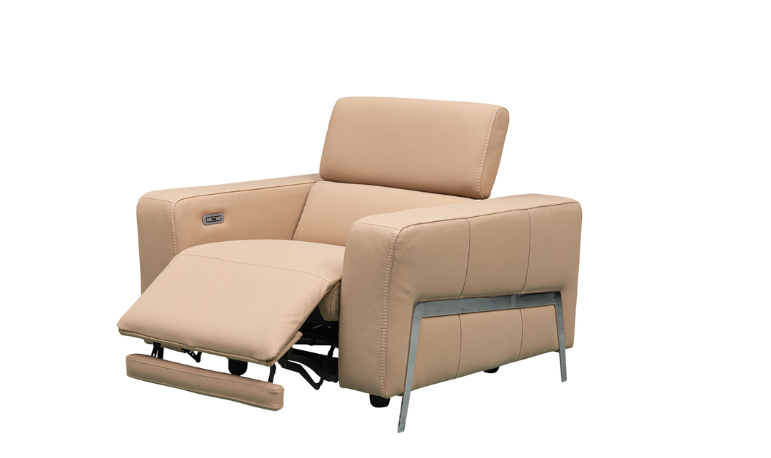 Klaussner Luca Leather Power Reclining Living Room Set in Camel