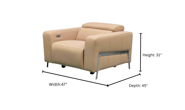 Klaussner Luca Leather Power Reclining Living Room Set in Camel