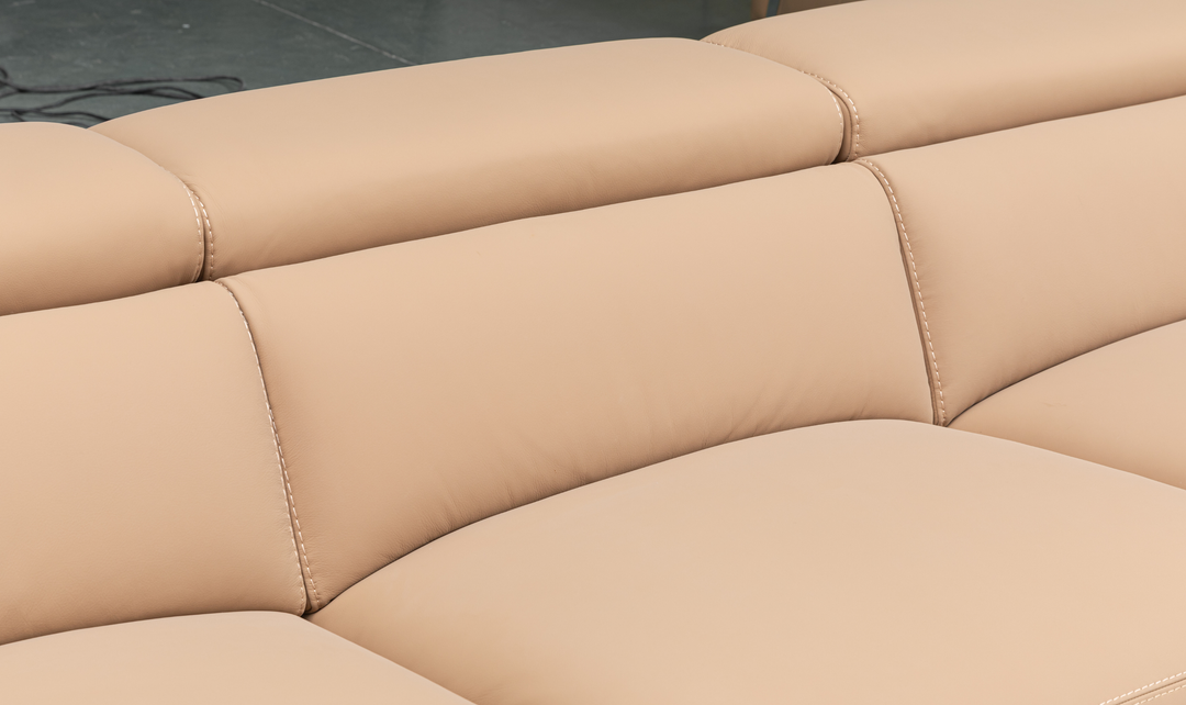 Klaussner Luca Leather Power Reclining Living Room Set in Camel