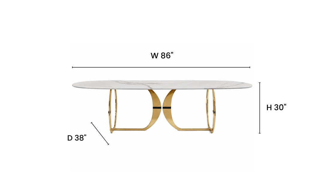 Klaussner Milano Luxury Marble Top Dining Table with Sculptural Pedestal Base - Jennifer Furniture