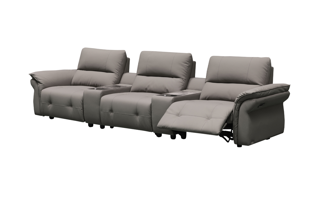 Klaussner Montello DOUBLE POWER RECLINING SOFA WITH 2 CONSOLES-jennifer Furniture