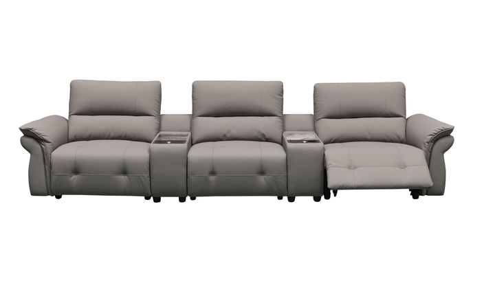 Klaussner Montello DOUBLE POWER RECLINING SOFA WITH 2 CONSOLES-jennifer Furniture