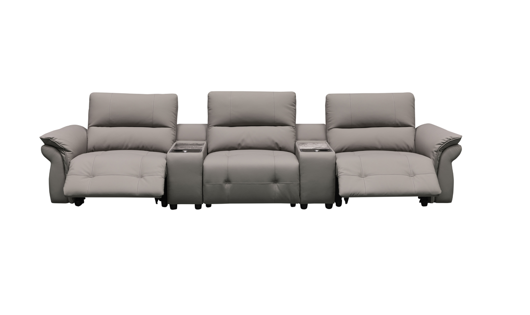 Klaussner Montello DOUBLE POWER RECLINING SOFA WITH 2 CONSOLES-jennifer Furniture