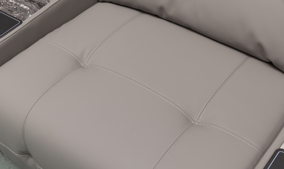 Klaussner Montello  Leather Triple Power Reclining Sofa With 2 Consoles